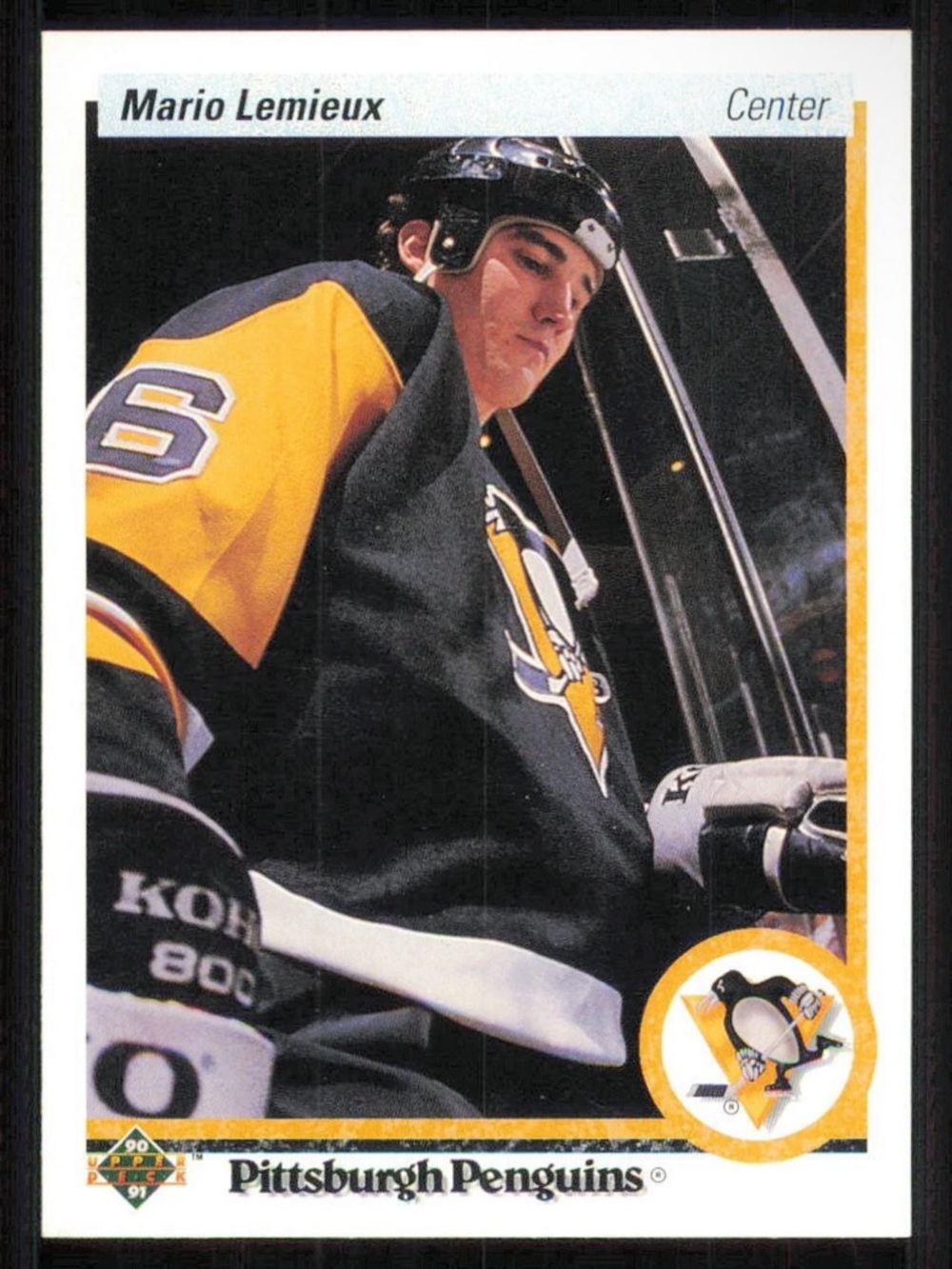 Mario Lemieux 1990/91 Upper Deck Pittsburgh Penguins Hockey Card
